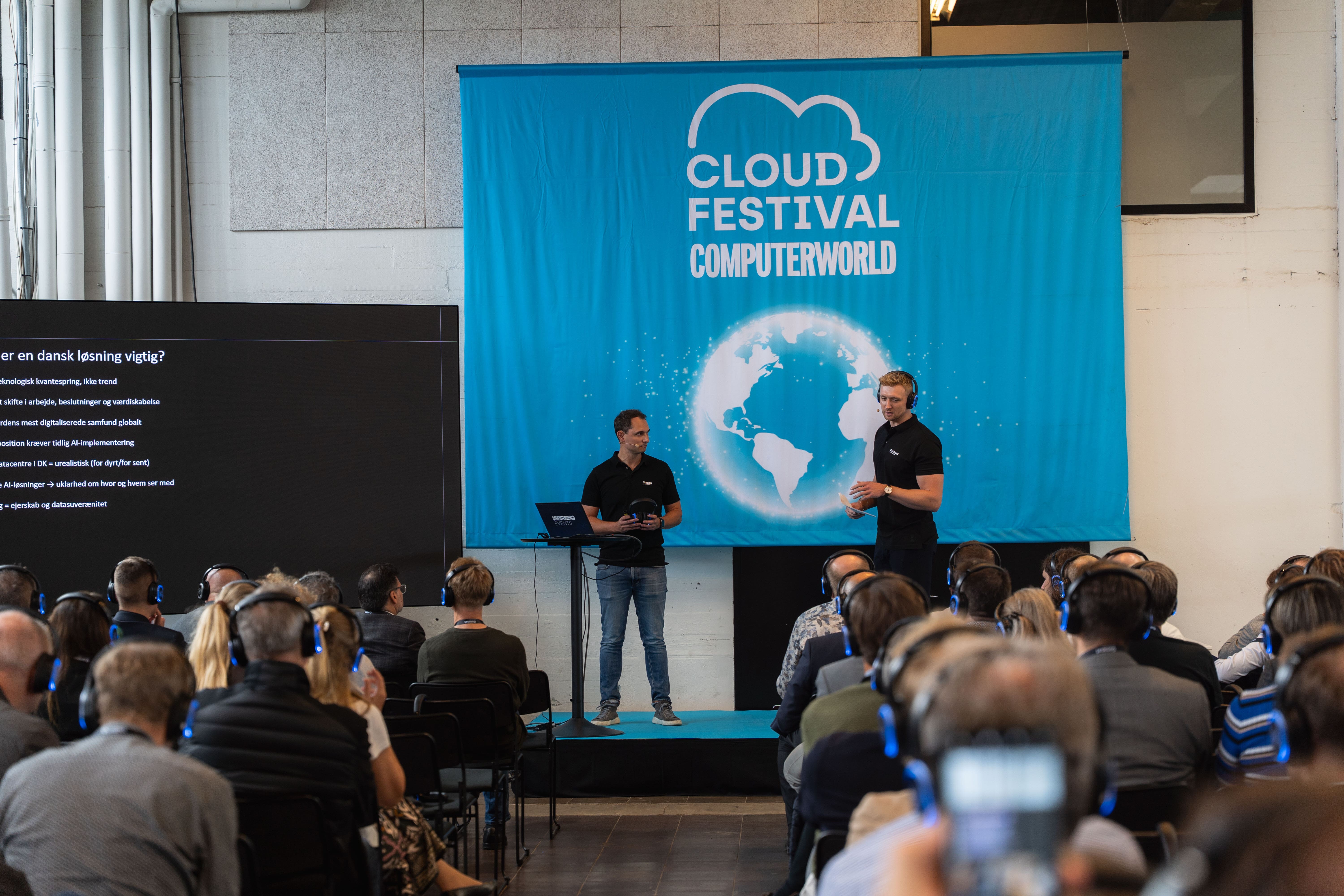 Marcus og Gustav var på scenen med et oplæg om GPU-as-a-service